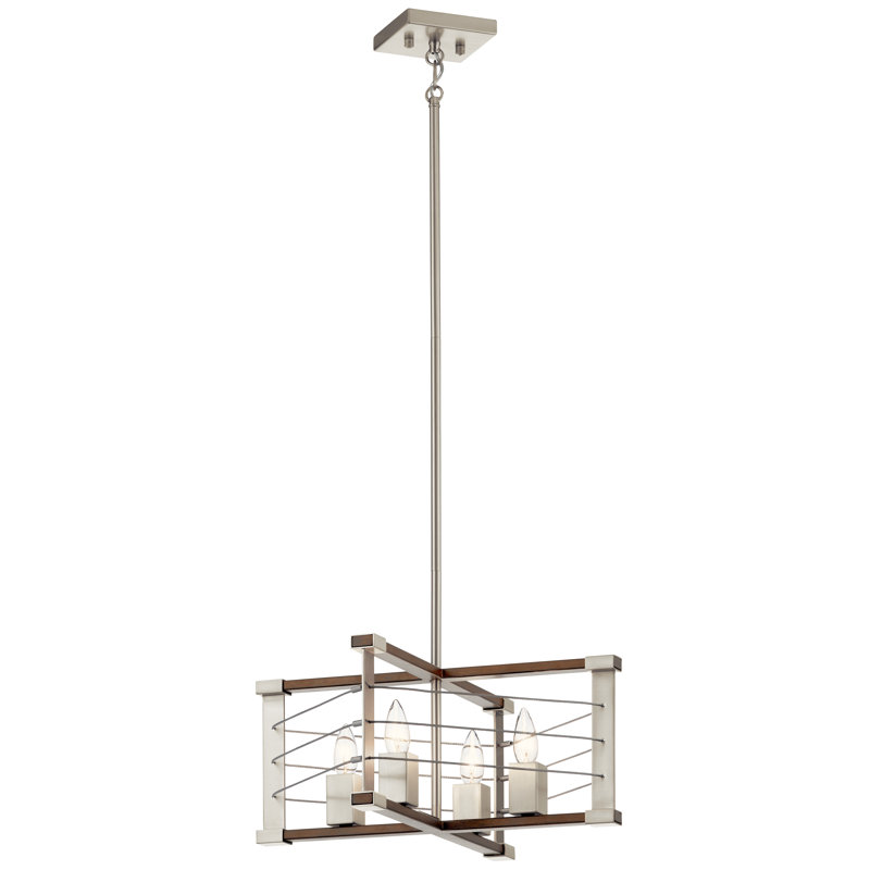 Luminaire suspendu géométrique unique à 4 lumières Brinly