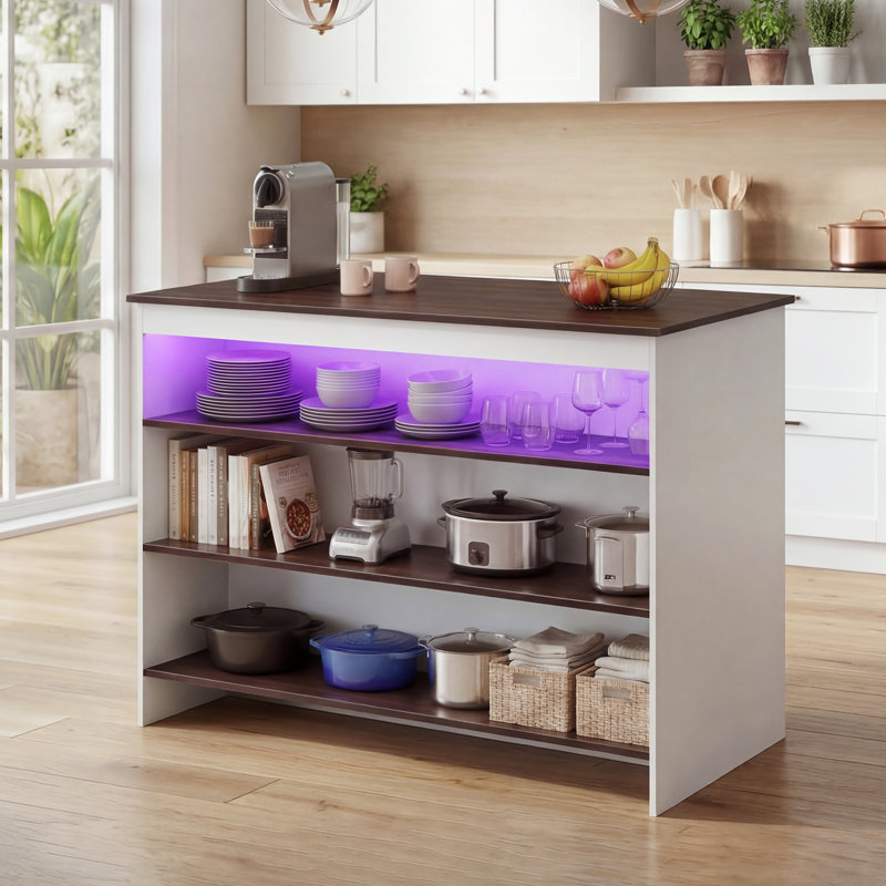 117 cm W Kitchen Island with