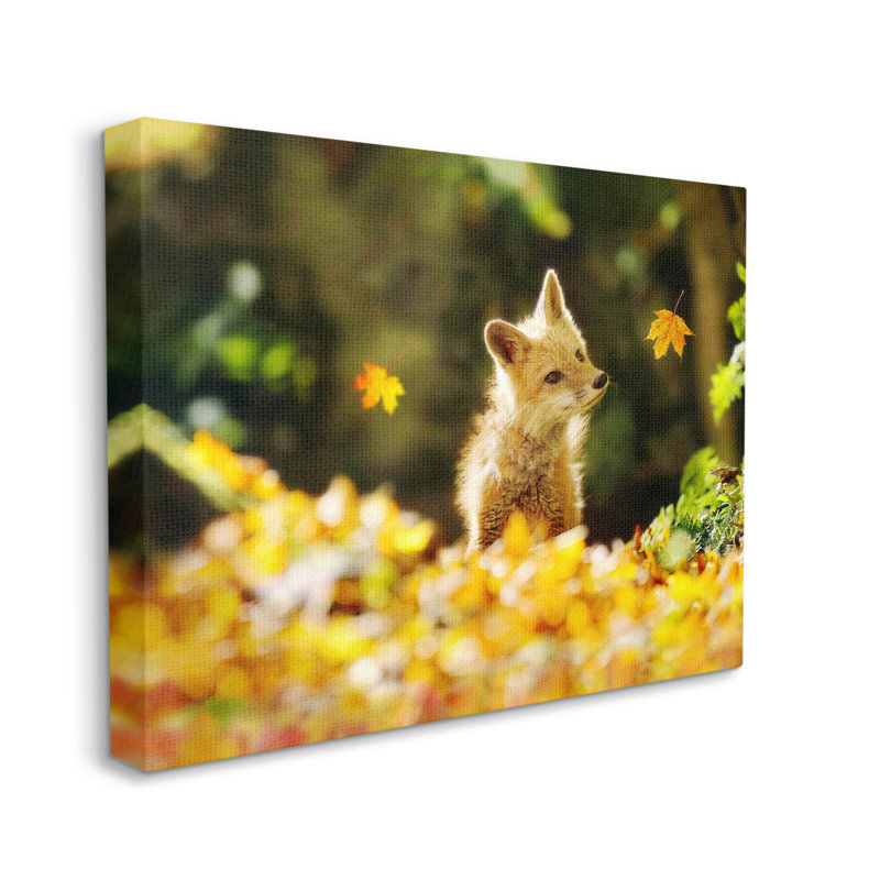 «Fox Fox Autumn Autumn Leaves» par Carrie Ann Grippo-Pike, H 16 po x l 20 po x P 1,5 po