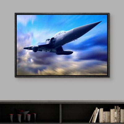 " Under View Of Fighter Jet In Blue Sky "