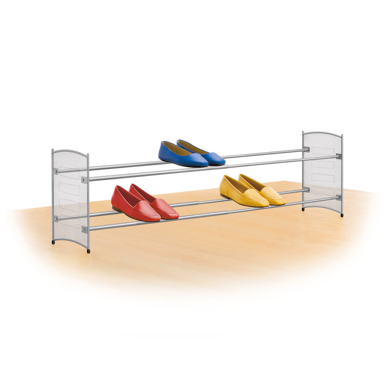 12 Pair Stackable Shoe Rack, Platinum