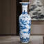 Grand vase décoratif sur pied en céramique 70,87 "bleu et blanc Jingdezhen-1888023951