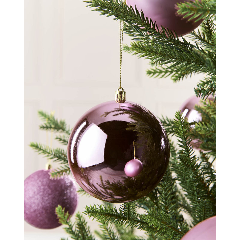 Polystyrene Shatterproof Bauble, 11 cm H x 9.9 cm W x 9.9 cm D, pink, 9