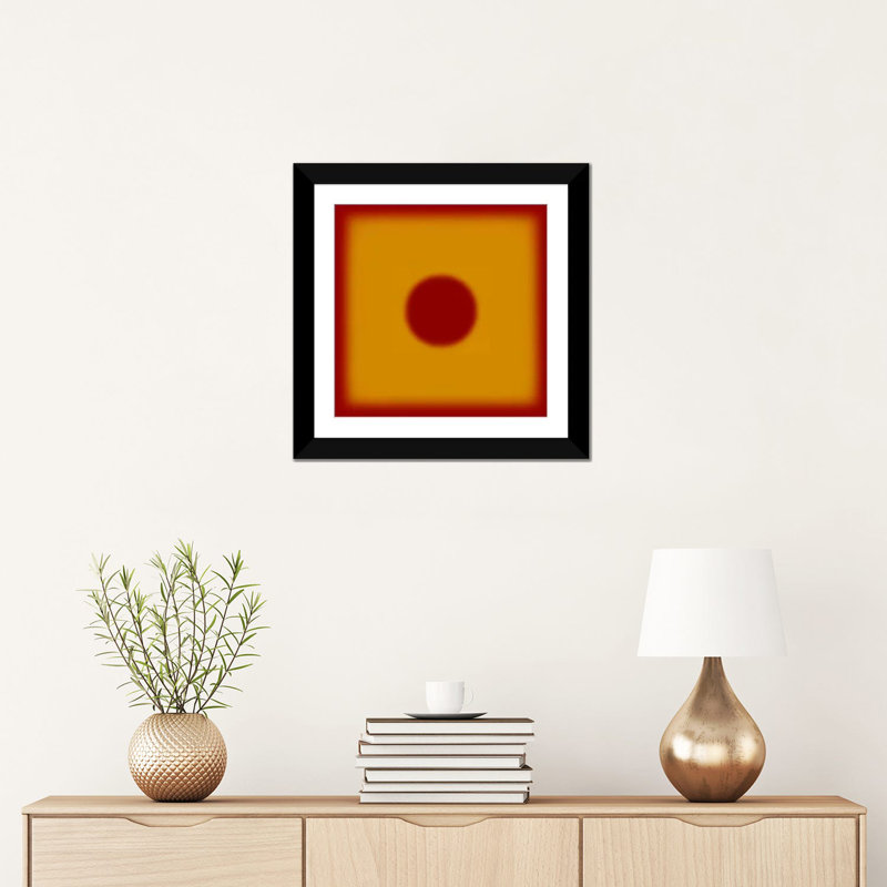 Albree Modern Hot Sun, impression sur toile, H 16 po x l 16 po x P 1 po, Papier avec cadre noir, Blanc