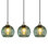 Luminaire suspendu en forme de globe à 3 lumières Charolyn Luminaire suspendu en verre pour îlot de cuisine