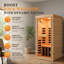 Personal Far Infrared Sauna With Low Emf - Canadian Hemlock Wood Construction, Bluetooth Speakers, Chromotherapy Lighting For Home