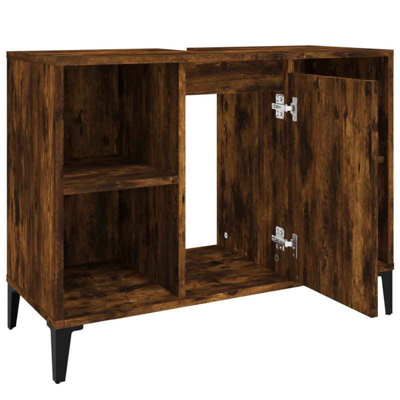 Skagway Freestanding Bathroom Cabinet, Smoked Oak