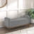 Gray Upholstered Mid-Century Modern Lift Top Storage Bench, Solid Wood Walnut Bedroom Piece Bench In Design, Fabric Upholstery,-1144882232