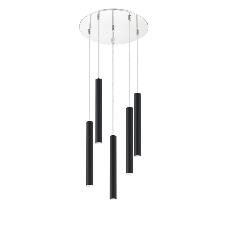 Bowning 5 - Light LED Cluster Pendant, Matt Black
