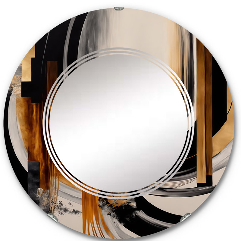 Quantaya Gold Touch Art Deco IV - Miroir mural moderne, 24 po x 24 po