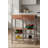 Amanoa Rolling Kitchen Cart with Drawers, Baskets & Bottle Rack – Silver Frame & Walnut Top