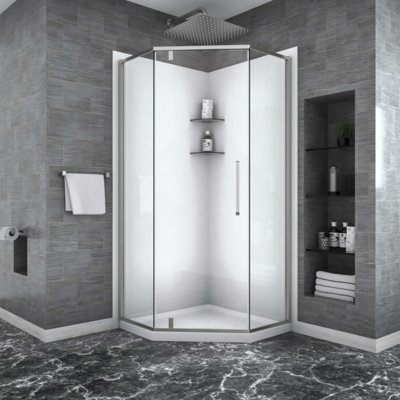 Cabine de douche à charnière semi-sans cadre, 5/16 po (8 mm)