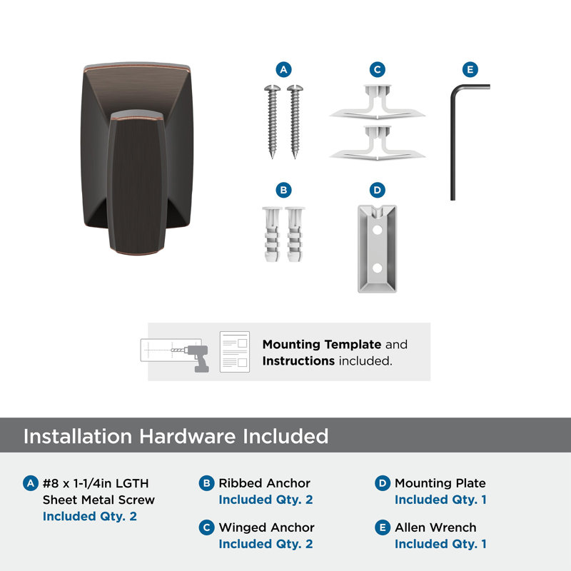 Highland Ridge Wall Mounted Robe Hook, Oil Rubbed Bronze