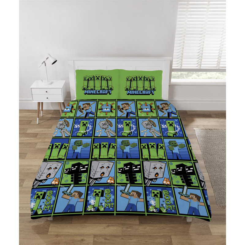 Polyester Geometric Duvet Cover Set with Pillowcases, Double Duvet Cover + 2 Pillowcases