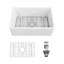 Évier de cuisine rectangulaire à tablier frontal simple avec grille et crépine 30 po KARAMAG, blanc
