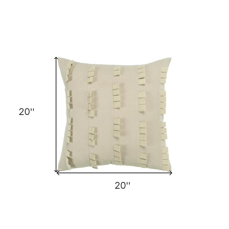 Coussin en coton ivoire 20 po