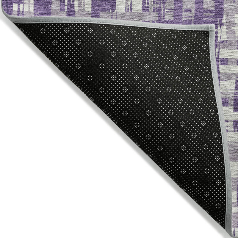 Tapis d'intérieur lavable abstrait mauve et lavande HomeRoots 5 pi x 8 pi