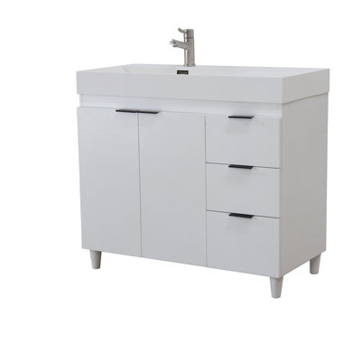 Binzel 39'' Single Bathroom Vanity with Composite Granite Top