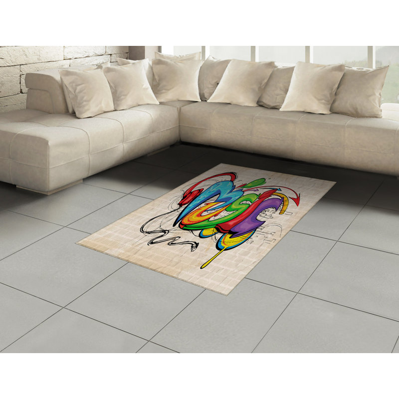 Retro High Density Long Fiber Poly Threads Decorative Area Rug Carpet, Rectangle 4' x 5'8"