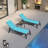 Latitude Run Outdoor Rust-Resistant Metal Chaise Lounge with Table-474560691