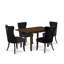 Ensemble de table de salle à manger 69 pièces 698939AF70324C7ABF9C64834A55CC05 comprenant une table rectangulaire en bois avec rallonge amovible et 4 chaises, acajou-123099959-123099970