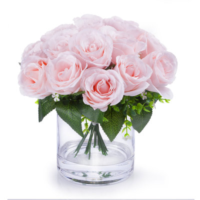 Silk Rose Arrangement in Vase