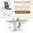  63'' Wooden Dining Table Set, Rectangle Gray Dining Table Set for 4/6 with Leather Chairs-755028159-755028155