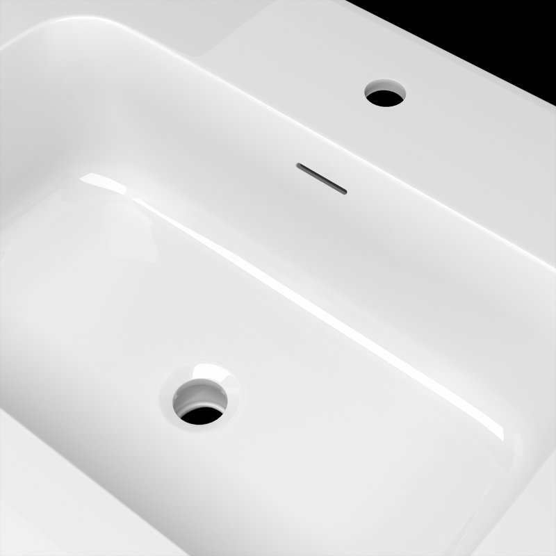 Comptoir de meuble-lavabo à surface solide l 48 po x P 22 po avec comptoir pré-percé pour salle de bain