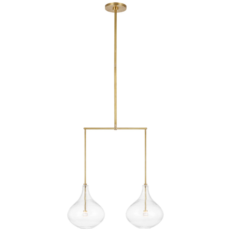 Lomme 2 - Light LED Chandelier, Soft Brass