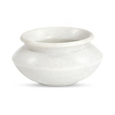 Vase, forme classique transitionnelle, marbre blanc de Rajnagar, fabrication artisanale, blanc