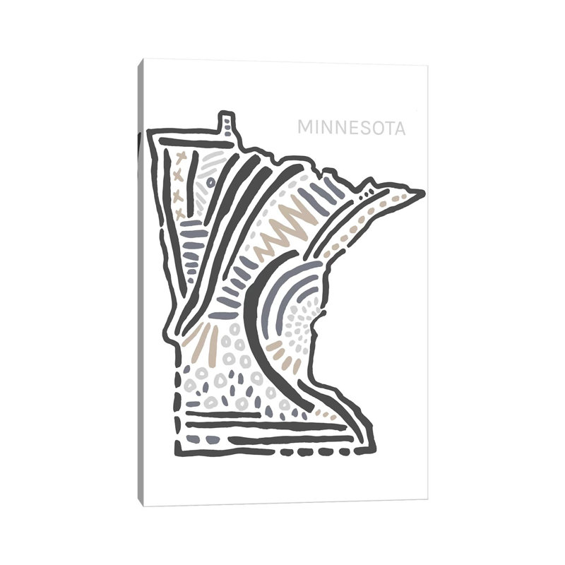 Minnesota par déclaration biens - peinture sur toile tendue, H 18 po x l 12 po x 1,5 po