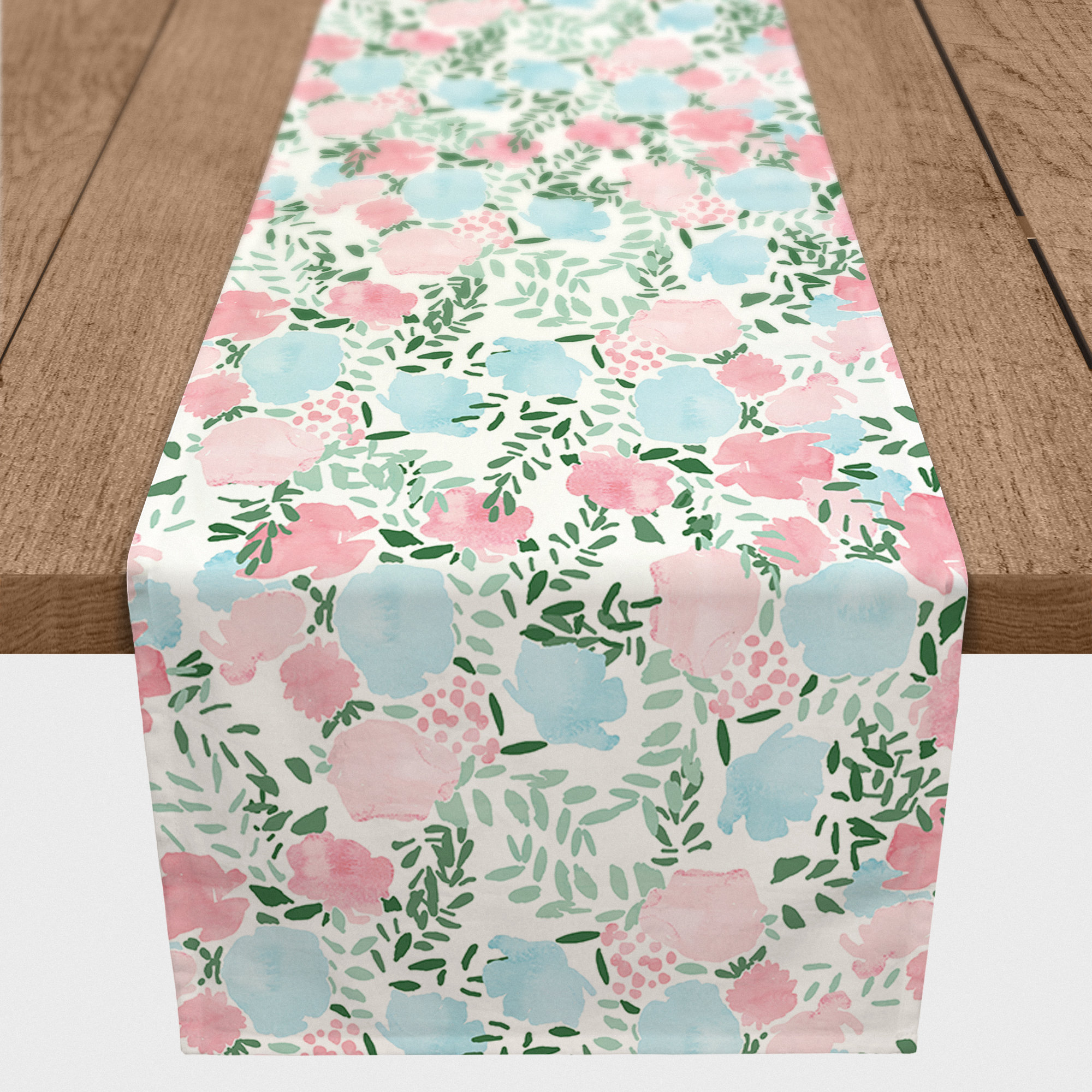 East Urban Home Birtie Rectangle Floral Polyester Table Runner | Wayfair