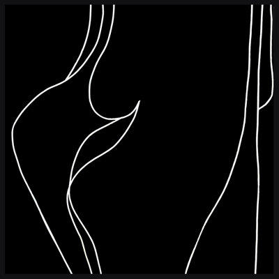 Carving Black - peinture sur toile à cadre flottant