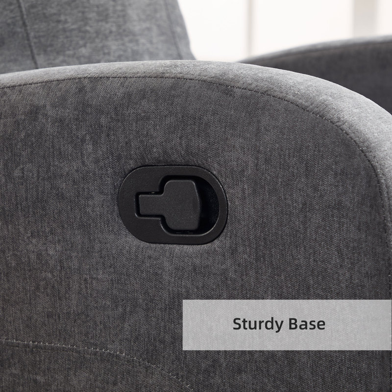  30.3'' Wide Modern Contemporary Upholstered Recliner, Dark Gray