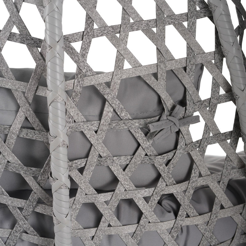 Fauteuil à œufs suspendu moderne pour l'intérieur et l'extérieur, Gris, Gris