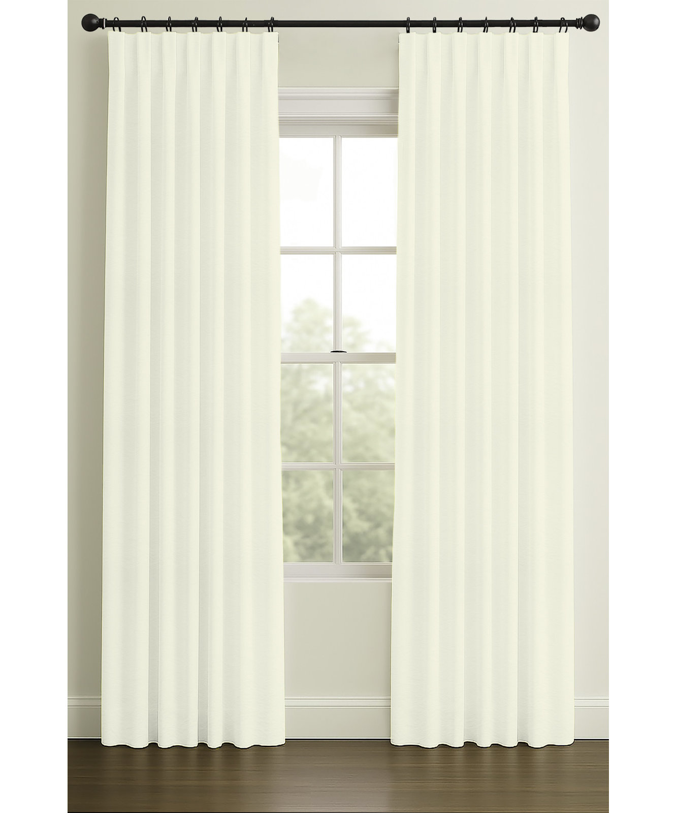 Inverted Pleat Blackout Lining Cotton Matelesse, Cream, 50" W x 96" L