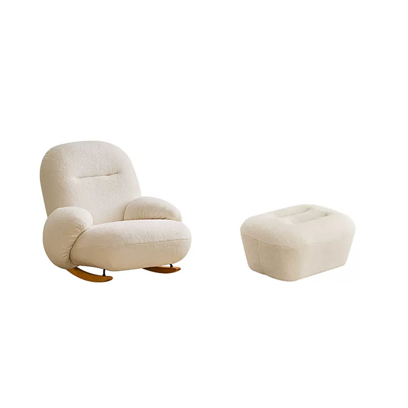 Chaise berçante de style crème Casual