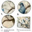 Quatre oiseaux bleus rétro sur une branche III - reproduction sur toile-87343746-135244263