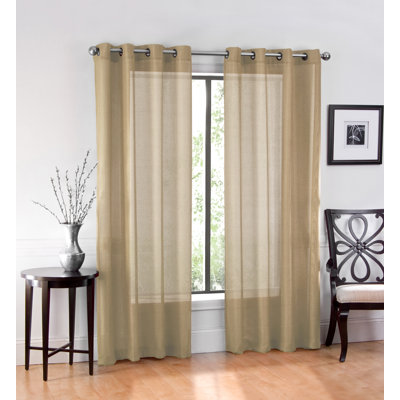 Meyersdale Elegant Solid Sheer Grommet Curtain Panels
