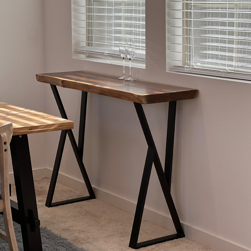 86.4cm Solid Wood Top Console Table