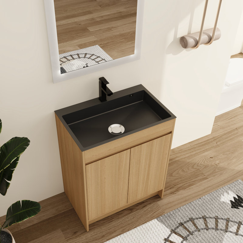 Meuble-lavabo simple 28 po avec comptoir en acier inoxydable