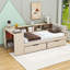Lit en bois à deux tiroirs Northup avec station de charge et tablettes-879577632-879577633
