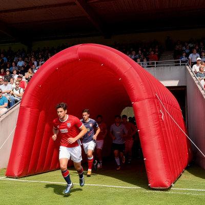 GR8FUN Inflatable Sports Tunnel Entrance 20x10x10FT Red, One Air Blower – Event Inflatable Tunnel Tent for Team Intros, Business Promotion, Trade Shows, Advertising & Exhibitions