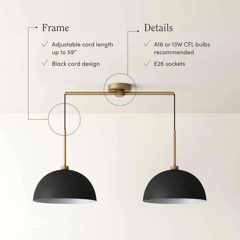 2-Light Kitchen Island Pendant