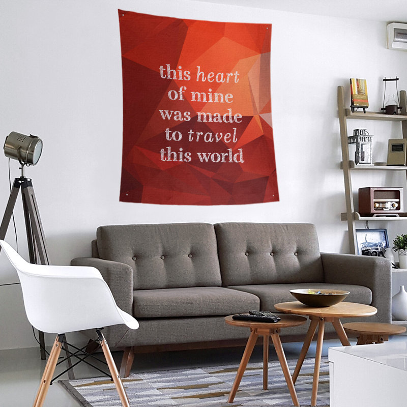 Tapisserie en polyester en faux pierres de voyage love love, H 104 po x l 88 po, Topaze