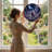 Starry Sky Stained Glass Window Panel，12"H-331958085