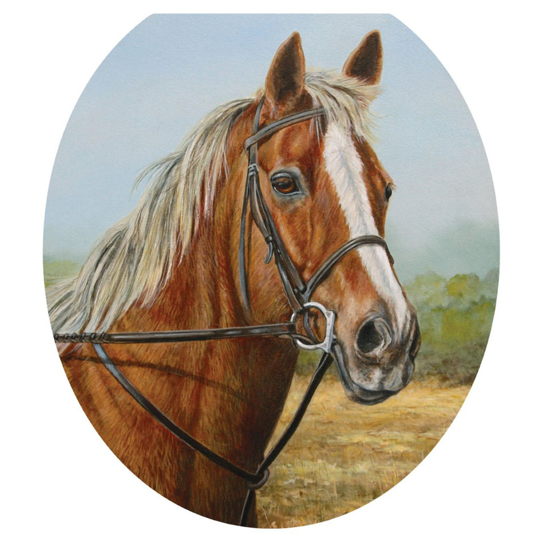 Proud Horse Toilet Seat Decal – Toilet Tattoos Western Static Cling Vinyl Lid Cover Fits Round & Elongated Seats Toilet Tattoos 