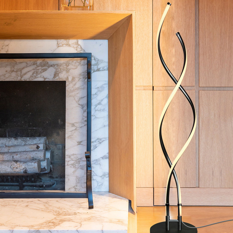 Embrace Adjustable 60" Black LED Energy-Efficient Floor Lamp