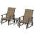 Gliding Chairs,Outdoor Gliders Set Bistro Set With Steel Frame, Tempered Glass Top Table For Patio, Garden, Chair
