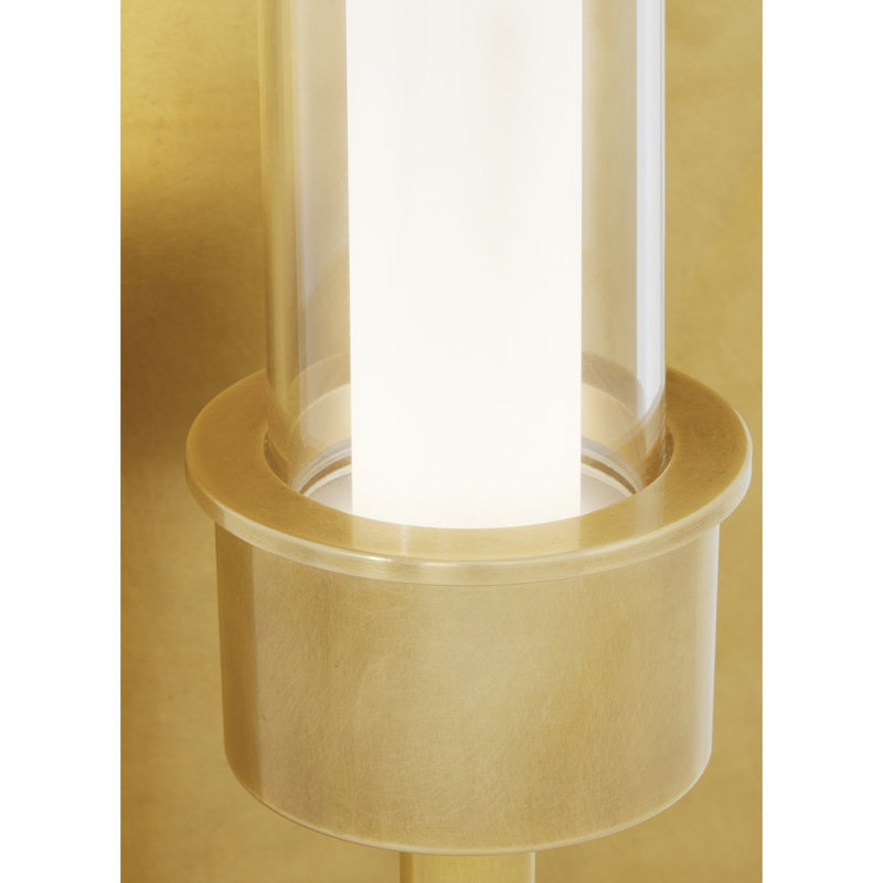 Linger 1 - Light LED Armed Sconce, Natural Brass